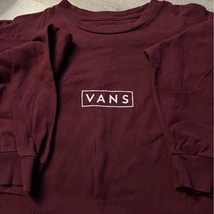 Vans burgundy mens long sleeve